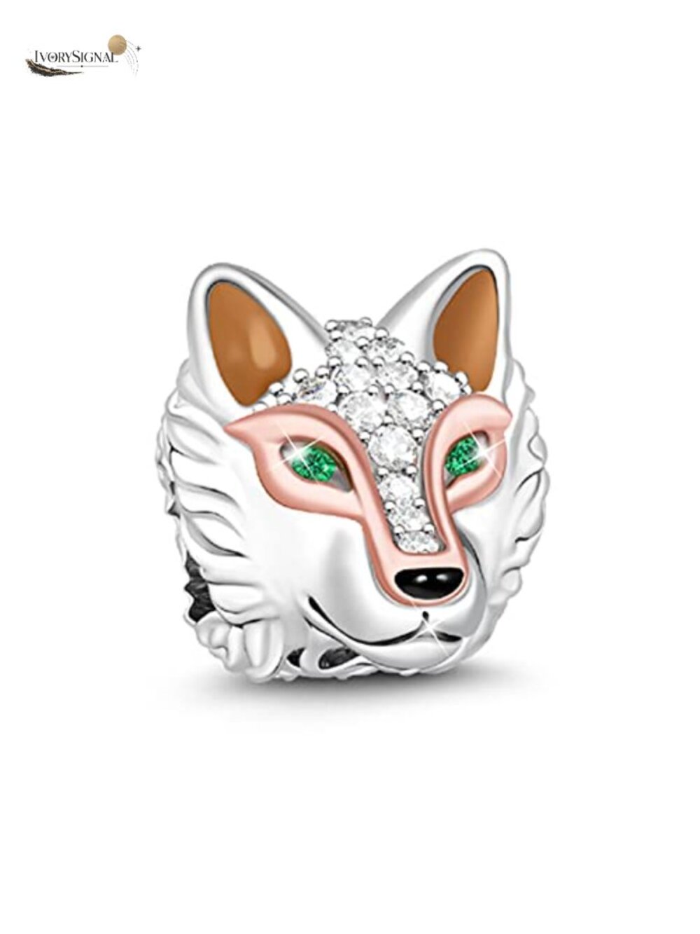 925 Sterling Silver Wolf Charm Bead for Bracelets Necklaces Jewelry Gift